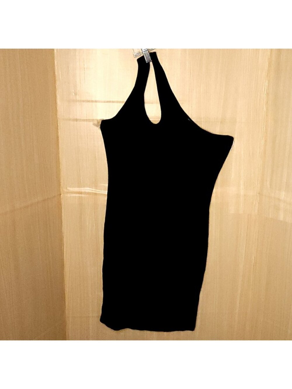 Princess Polly Womens Black One Shoulder Ribbed Body Con Stretchy Mini Dress 4